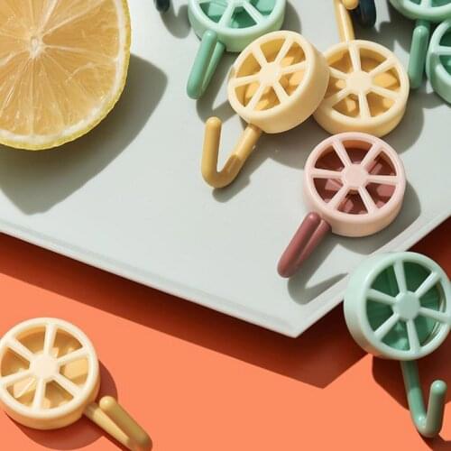 Ginmino multi-purpose hook yellow lemon hooks Housekeeper on wall self-adhesive hooks For kitchen and bathroom Hanging hooks
