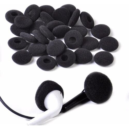 30Pcs Sponge Covers Tips Black Soft Foam Earbud Headphone Ear pads Replacement For Earphone MP3 MP4 Moblie Phone