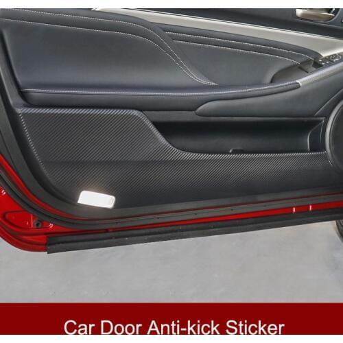 QHCP 1Pair Carbon Fiber Car Interior Door Anti Kick Sticker Decoration Protection Film Special For Lexus RC200T 300 Car-styling