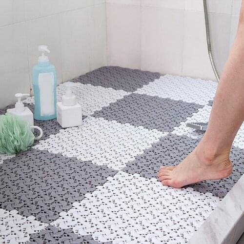 Anti-Slip Bathroom Mat Waterproof Mesh Splicing Mats Free Combination Plastic Eco-friendly Bedroom Living Room Floor Decor Pad