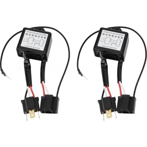 New 2pcs Reverse Polarity Converter LED Polarity Converter Negative Switch Harness Adapter for H4 Xenon Lamp