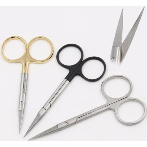 Shi Qiang Stainless Steel Gold Handle Scissors Double Eyelid Surgical Tool Scissors Ophthalmology Fine Express Scissors Stitchin