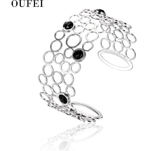 OUFEI Stainless Steel Jewelry Woman Vogue 2019 Charm Personalized Bracelets Bangles Indian Jewelry Accessories Mass Effect