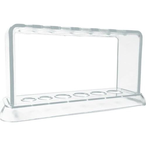 Plastic Clear Test Tube Rack 6 Holes Stand Lab Test Tube Stand Shelf School Supply Lab Equipment 16.7X8X3 cm