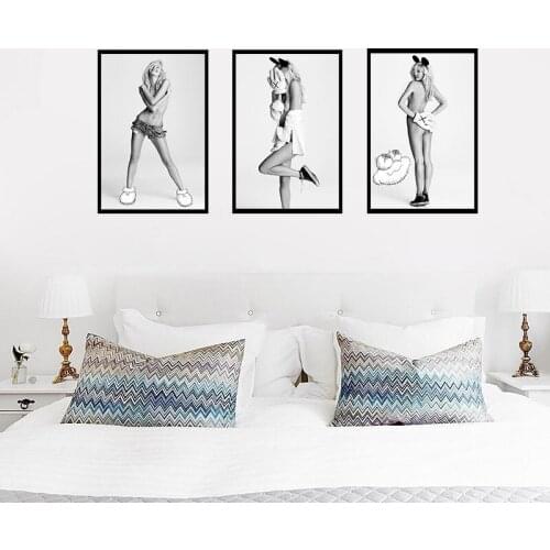 Sexy Lady Nordic Canvas Painting Wall Art Black White Figure Painting Poster Print Girl Bedroom Bar Decor Photography Picture