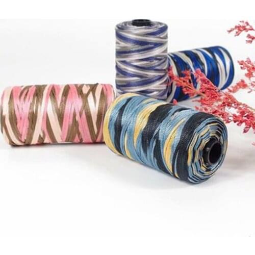 100g/reel New Summer Crochet Yarn Satin Webbing Designed Blended Fancy Yarn for DIY Hat Handbag