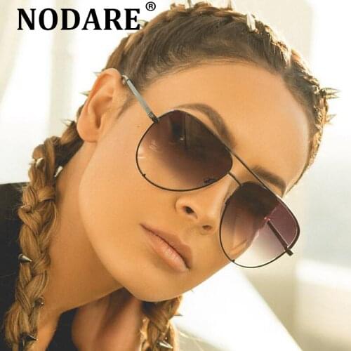 NODARE New Fashion Brand Designer Ladies Pilot Sunglasses Women Men Vintage Gradient Sun Glasses For Female Mirror Shades UV400