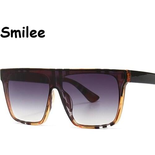 Vintage Flat top oversized sunglasses women 2020 gradient big frame Scottish stripes print Square Sunglasses lunettes soleil