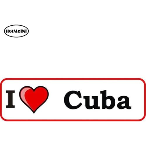 HotMeiNi 13cm x 3.9cm Car Styling I Love Cuba Vinyl Bumper Sticker Decal Heart Gift Car Sticker Waterproof Window Accessories