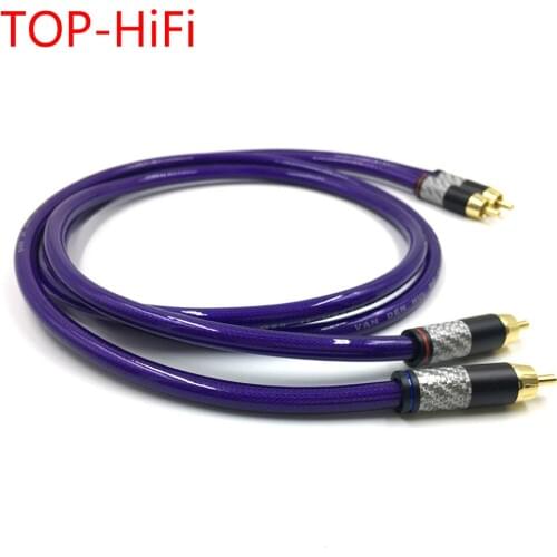 TOP-HiFi Pair Type-1 Gold Plated RCA Plug Audio Cable 2RCA Male to Male Interconnect Cable for Van Den Hul MC SILVEB-IT 65