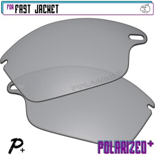 EZReplace Polarized Replacement Lenses for - Oakley Fast Jacket Sunglasses - Silver P Plus