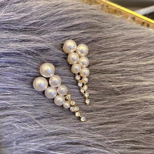 2021 New Zeojrlly Pearl Classic Water Drop Women Dangle Earrings Elegant Sweet Grape Female Elegant Korean Fashion Jewelry