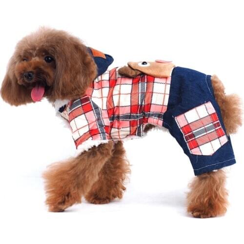 Winter Dog Clothes Pet Coat Jumpsuit Small Dog Costume Hoodie Coat Outfit Yorkie Yorkshire Poodle Pug French Bulldog Clothes