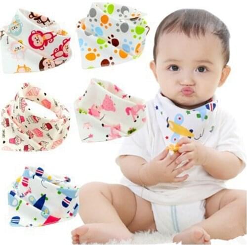 1Pc Cotton Bandana Bibs for Baby Children Boys Girls Bibs Newborn Cotton Saliva Towels Cartoon Infant Toddler Neck Scarf Stuff