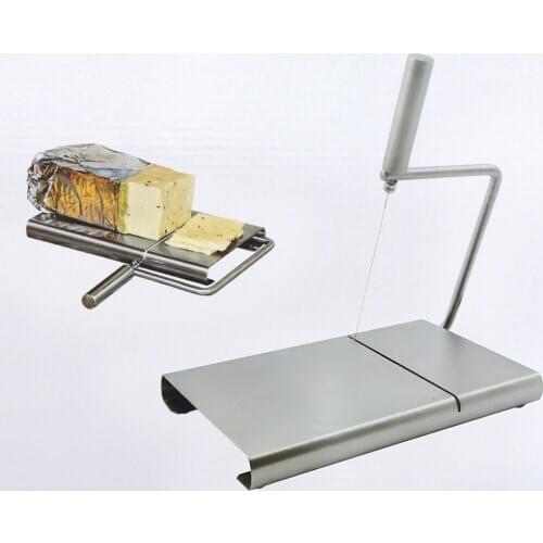 1Pcs Cheese Butter Slicer Cutter Board Cutting Kitchen Hand Tool Stainless Steel Cheese Slicer Cutting Cheese Plate and Tray