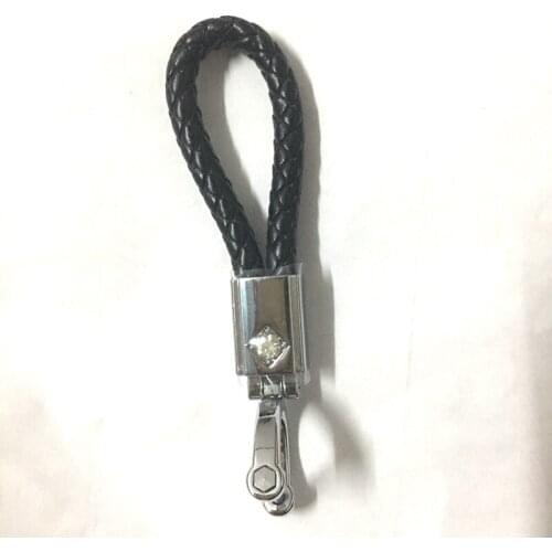 Car key chain leather keychian alloy key ring Universal D shape Horseshoe Buckle Ring Black pink With Diamond decoration 1 pc