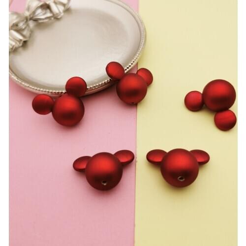 10pcs Fashion Spray paint 3D Mickey charms Acrylic cartoon crystal pendants dangle for earrings jewelry making diy FX568