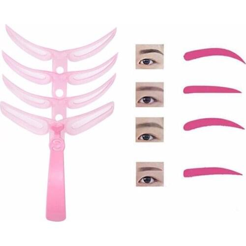 4 In1 Eyebrow Mold Eyebrow Stencils Reusable Design Eyebrow Grooming Card Eyebrow Defining Template Makeup Tools