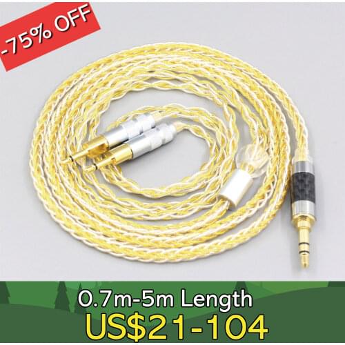 8 Core OCC Silver Gold Plated Braided Earphone Cable For Sennheiser HD700 Headphone headset LN007303