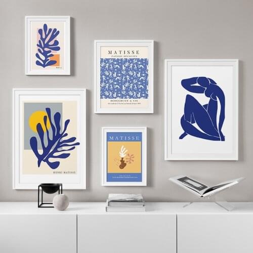 Henri Matisse Abstract Body Blue Nude Cutout Leaf Print Exhibition Poster Wall Art Canvas Painting Picture Home Gallery Decor