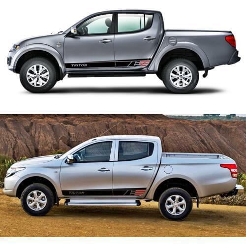 Car stickers 2 Pcs body side waist car styling graphic vinyl car sticker for mitsubishi l200 triton pickup accessories