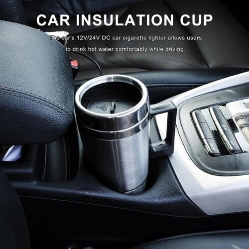 12V/24V Car Thermos Cup Stainless Steel Heating Water Bottle Self-driving Tour Outdoor Travel Living Utensils Kettle Auto Parts