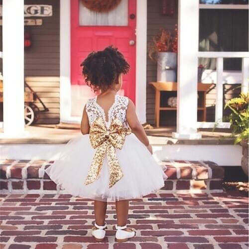 White Baptism Dress Lace Backless Tutu Dress Baby Girl 1 Year Birthday Dress 2020 Summer Tulle Princess Dress Infant Party Wear