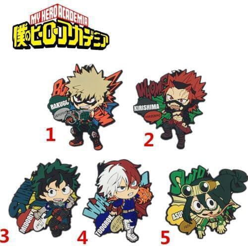T1714 Anime Boku no Hero Academia rubber Keychain Key Ring Straps Rare cosplay