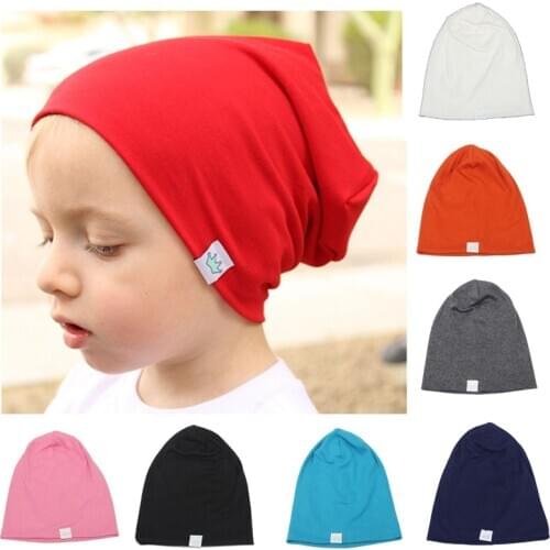 Toddler Kids Baby Girls Boys Unisex Hedging Cap Infants Cotton Soft Solid Color Cute Hat Spring Autumn Warm Knitted Hat