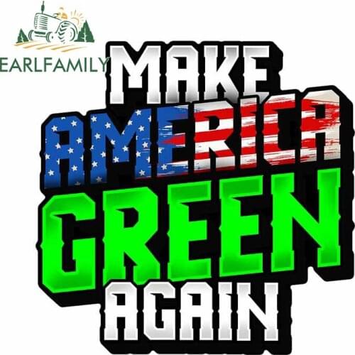 EARLFAMILY 13cm x 12.9cm Occlusion Scratch Decal for Make America Green Again Funny Car Stickers Auto Laptop Vinyl Car Wrap