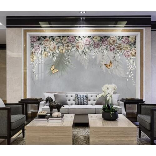 Photo Wallpaper 3D Beautiful nordic pastel flowers Murals Living Room TV Sofa Bedroom Home Decor Wall Papers Stickers