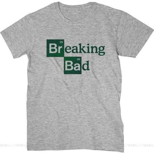 T-Shirt Breaking Bad Maglietta Grigia Con Logo Della Famosa Serie Tv Cult Cotton Outdoor Wear Tops Tee Shirt