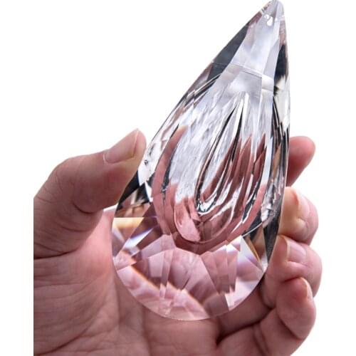 H&D 120mm Clear Crystal Prisms Suncatcher for Windows Decorations Ceiling Indoor Outdoor Hanging Pendant Feng Shui Rainbow Maker