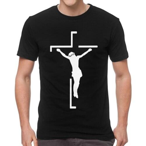 Jesus Cross T-shirt Men Novelty T Shirts Short Sleeve Christian Religious Faith Tshirt Cotton Tee Tops Clothing
