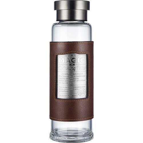 CHEVEN 550ml Creative Brief Portable Glass Water Bottles Heat Resisting Bottle with Lid Driect Drinking Tea