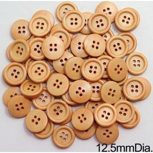 100pcs Round 4 Holes Wood Decorative Buttons For Clothing Sewing Kit Accessories DIY Doll Clothes Wooden Button Needlework Craft