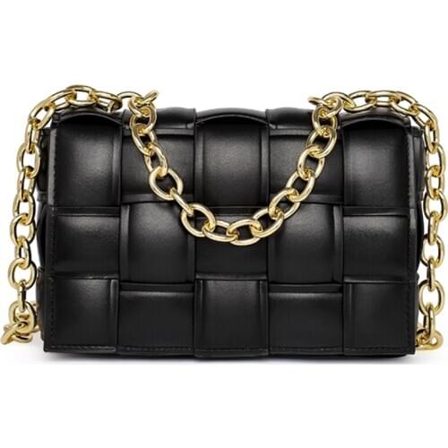 Small Weave Chain Crossbody Bags for Women 2021 Designer Luxury Quality Pu Leather Shoulder Bag Ladies Brand Purses and Handbags