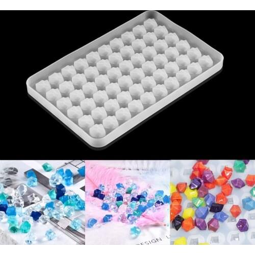 Irregular Pendant Diamond Silicone Molds 60 Grid Ice Cube Epoxy Resin Mold for DIY UV Pendant Crafts Jewelry Making Accessories