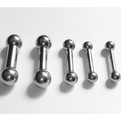 Stainless Steel Big Ball Short Bar Straight Dumbbell Rings Eyebrow Tragus Ear Piercing Nipple PA Ring Lipstick Body Jewelry
