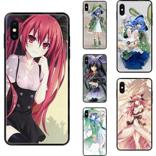Womens New Date A Live For Galaxy S5 S6 S7 S8 S9 S10 S10e S20 edge Lite Plus Ultra Black Soft TPU Live Love Phone
