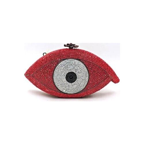 New Elegant women evening party big evil eye diamonds luxury clutches vintage pattern crystal purses Bridal wedding party purses