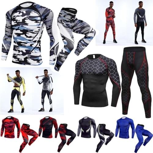 New arrival Quick Dry Fitness Tights Motorcycle Running Set Men Sport Suit Gym Training Clothing Mans Compression Sportswear