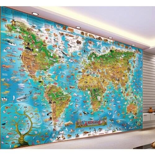 Custom papel DE parede infantil, Animal Park Map for childrens room boy girl bedroom wall waterproof wallpaper