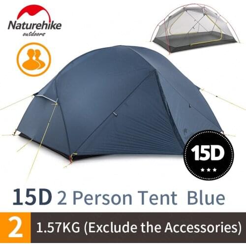 Naturehike 2021 New Mongar 15D Ultralight Camping Tent 2Persons Nylon Double Layer Waterproof Outdoor Portable Climbing Tents