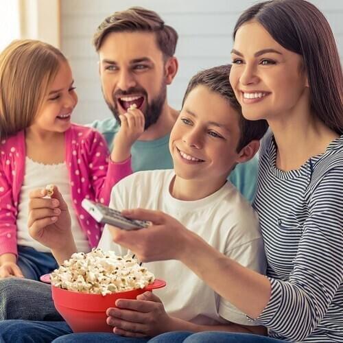 Practical Popcorn Bowl Microwave Folding Popcorn Barrel High Temperature Resistant Large Popcorn Barrel With Cover Drop ship