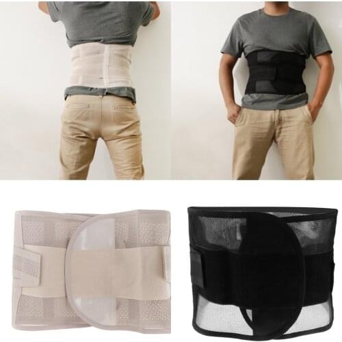 Premium Mens Lumbar Lower Back Brace Support Exercise Belt - Adjustable, Breathable