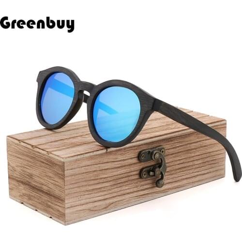 Handmade bamboo and wood environmental protection sunglasses, black frame, male and female driving