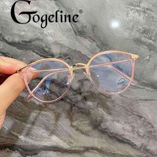 TR90 Transparent Computer Glasses Frame Women Men Anti Blue Light Round Eyewear Blocking Glasses Optical Spectacle Eyeglass