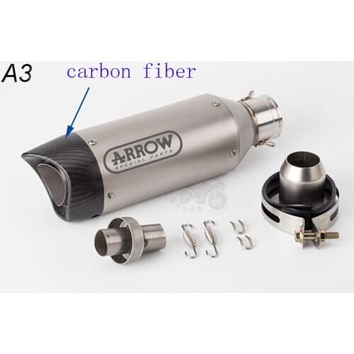 Universal 51mm Motorcycle Arrow Exhaust Pipe Carbon Fiber Exhaust Escape Modified Muffler DB Killer For R3 Z900 GSX750R K8 R6