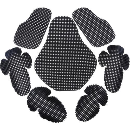 7 Pieces Black Motorbike Elbow/Back/Shoulder/Chest Protection Guards Body Protectors Racing Armours
